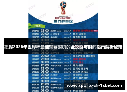 把握2026年世界杯最佳观赛时机的全攻略与时间指南解析秘籍